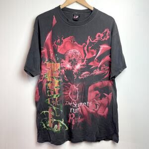Vintage 1997 Todd McFarlane Spawn Streets Run Red Shirt Sz XL Mega Print Comic